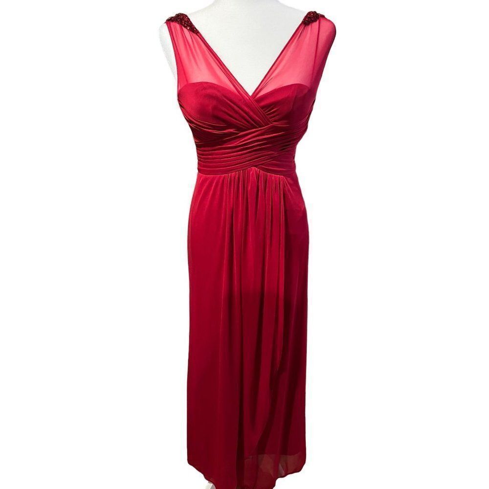 Adrianna Papell Maroon Long Evening Gown Size 2